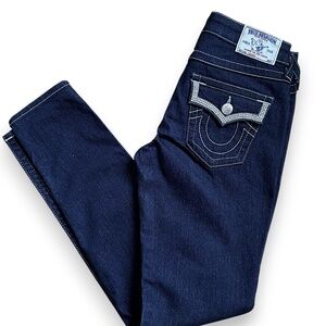 TRUE RELIGION Skinny Jeans crystal-embellished pocket Size 28